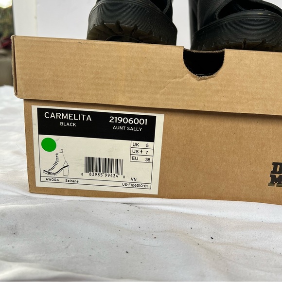 NIB DR MARTENS 7 CARMELITA OPEN TOE HEELS - Picture 8 of 8